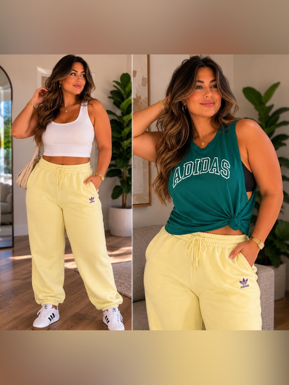 adidas med outfit  Pale Yellow Track Pants